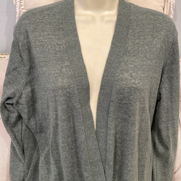GAP long fine knit lots linen mix cardigan jacket with pockets green size M - Picture 6 of 16